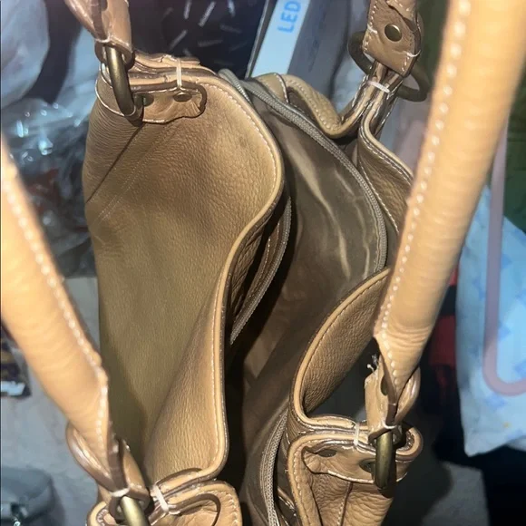 Fossil Tan Leather Shoulder Bag with Double Handles - Picture 7 of 10